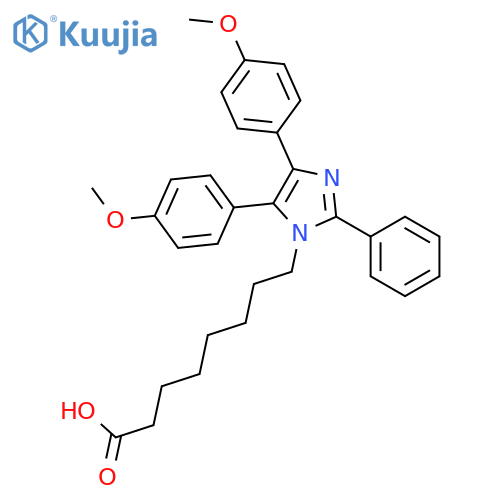 1H-IMIDAZOLE-1-OCTANOIC ACID, 4,5-BIS(4-METHOXYPHENYL)-2-PHENYL- structure