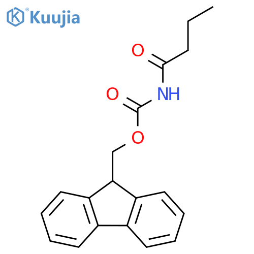 Carbamic acid, (1-oxobutyl)-, 9H-fluoren-9-ylmethyl ester structure