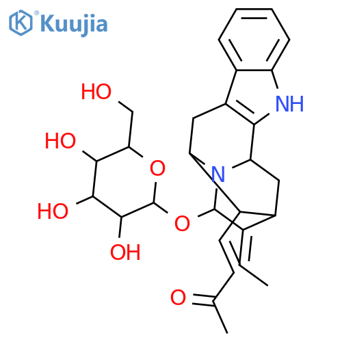 (E)-4-[(1S,12S,14S,15E,16R)-15-Ethylidene-16-[(2S,3R,4S,5S,6R)-3,4,5-trihydroxy-6-(hydroxymethyl)oxan-2-yl]oxy-3,17-diazapentacyclo[12.3.1.02,10.04,9.012,17]octadeca-2(10),4,6,8-tetraen-13-yl]but-3-en-2-one structure