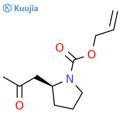 1-Pyrrolidinecarboxylic acid, 2-(2-oxopropyl)-, 2-propenyl ester, (S)- structure