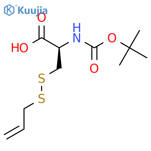 (2R)-2-{(tert-butoxy)carbonylamino}-3-(prop-2-en-1-yldisulfanyl)propanoic acid structure