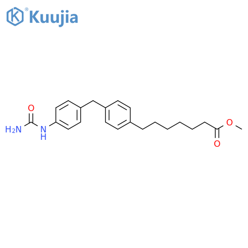 Benzeneheptanoic acid, 4-[[4-[(aminocarbonyl)amino]phenyl]methyl]-,methyl ester structure