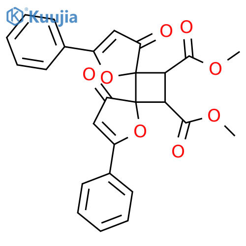 1,7-Dioxadispiro[4.0.4.2]dodeca-2,8-diene-11,12-dicarboxylicacid, 4,10-dioxo-2,8-diphenyl-, dimethyl ester, (5a,6a,11a,12a)- (9CI) structure