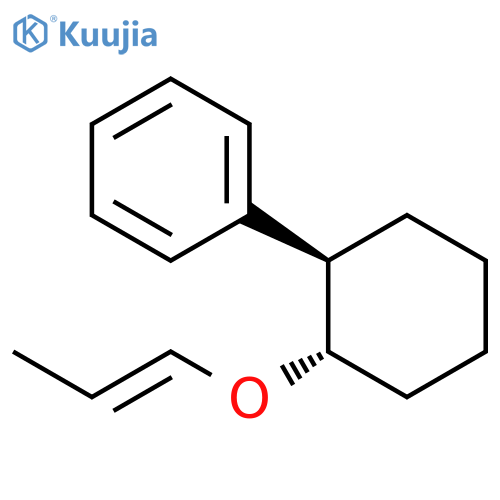 Benzene, [(1R,2S)-2-[(1E)-1-propenyloxy]cyclohexyl]-, rel- structure