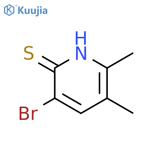 2(1H)-Pyridinethione, 3-bromo-5,6-dimethyl- structure