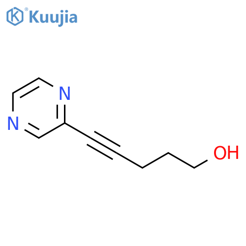 5-(pyrazin-2-yl)pent-4-yn-1-ol structure