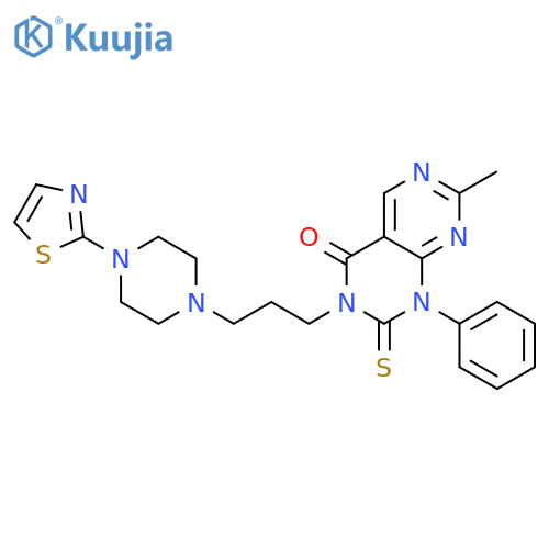 Pyrimido[4,5-d]pyrimidin-4(1H)-one,2,3-dihydro-7-methyl-1-phenyl-3-[3-[4-(2-thiazolyl)-1-piperazinyl]propyl]-2-thioxo- structure