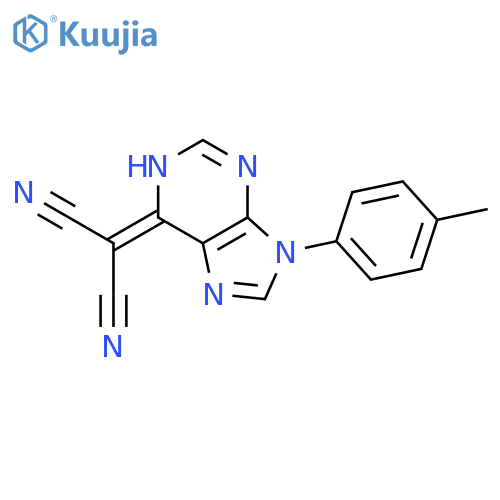 Propanedinitrile, [1,9-dihydro-9-(4-methylphenyl)-6H-purin-6-ylidene]- structure