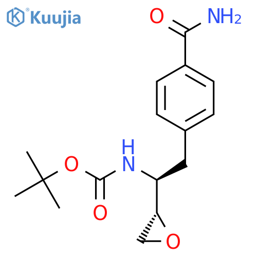tert-Butyl ((S)-2-(4-carbamoylphenyl)-1-((S)-oxiran-2-yl)ethyl)carbamate structure