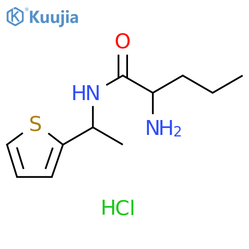 2-Amino-N-[1-(thiophen-2-yl)ethyl]pentanamide hydrochloride structure