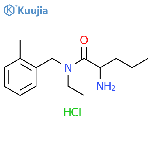 2-Amino-N-ethyl-N-[(2-methylphenyl)methyl]pentanamide hydrochloride structure