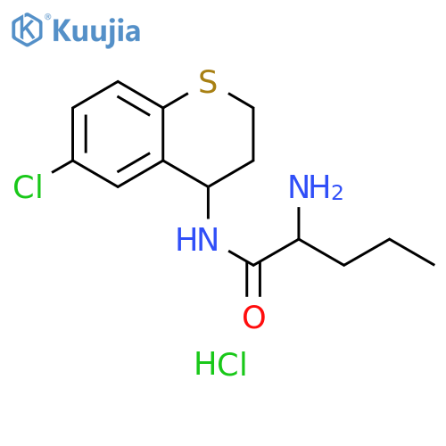 2-amino-N-(6-chloro-3,4-dihydro-2H-1-benzothiopyran-4-yl)pentanamide hydrochloride structure