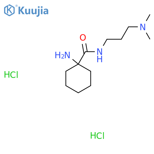 1-Amino-N-[3-(dimethylamino)propyl]cyclohexane-1-carboxamide dihydrochloride structure