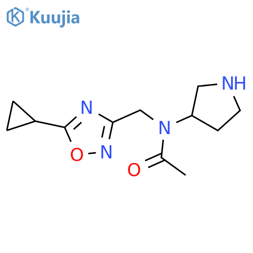 N-(5-cyclopropyl-1,2,4-oxadiazol-3-yl)methyl-N-(pyrrolidin-3-yl)acetamide structure