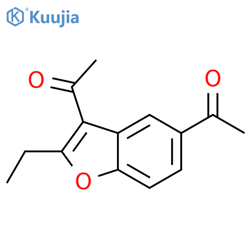 1-(5-acetyl-2-ethyl-1-benzofuran-3-yl)ethan-1-one structure