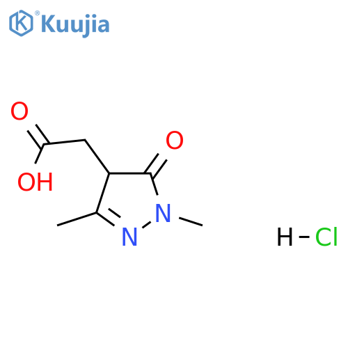 2-(1,3-dimethyl-5-oxo-4,5-dihydro-1H-pyrazol-4-yl)acetic acid hydrochloride structure