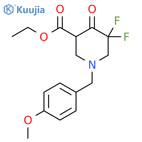 Ethyl 5,5-difluoro-1-(4-methoxybenzyl)-4-oxopiperidine-3-carboxylate structure