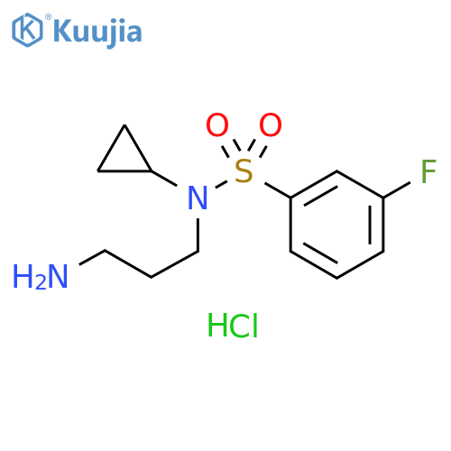 N-(3-aminopropyl)-N-cyclopropyl-3-fluorobenzene-1-sulfonamide hydrochloride structure