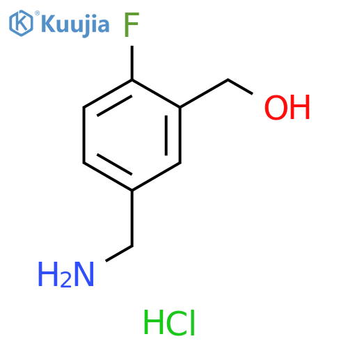 5-(aminomethyl)-2-fluorophenylmethanol hydrochloride structure