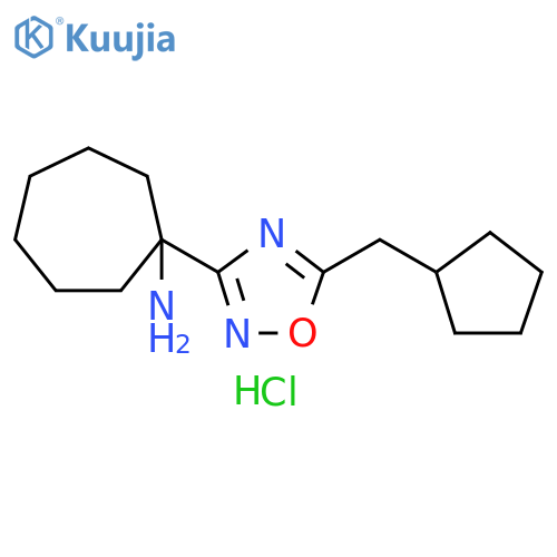 1-5-(cyclopentylmethyl)-1,2,4-oxadiazol-3-ylcycloheptan-1-amine hydrochloride structure