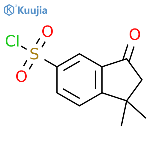1,1-dimethyl-3-oxo-2,3-dihydro-1H-indene-5-sulfonyl chloride structure