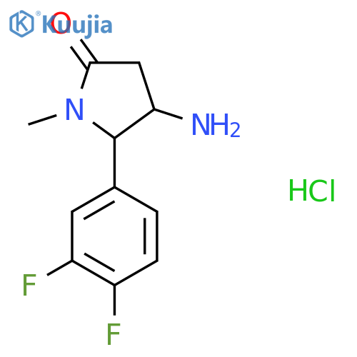 4-amino-5-(3,4-difluorophenyl)-1-methyl-pyrrolidin-2-one;hydrochloride structure