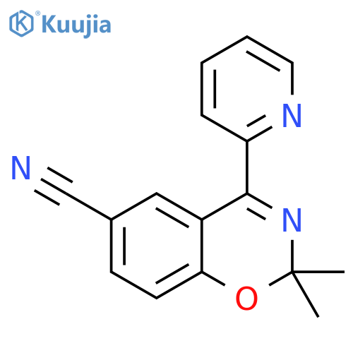 2H-1,3-Benzoxazine-6-carbonitrile, 2,2-dimethyl-4-(2-pyridinyl)- structure