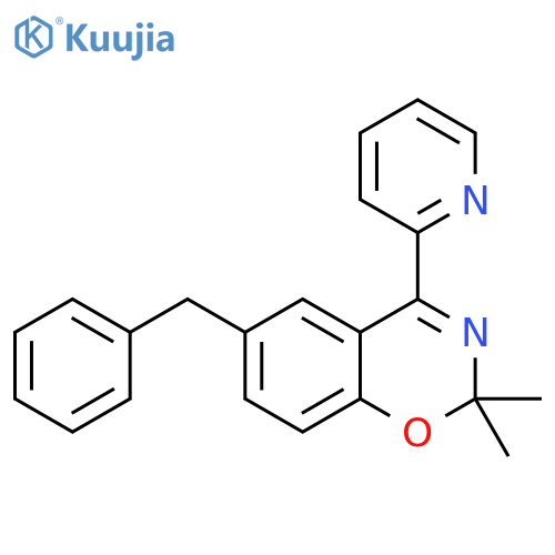 2H-1,3-Benzoxazine, 2,2-dimethyl-6-(phenylmethyl)-4-(2-pyridinyl)- structure