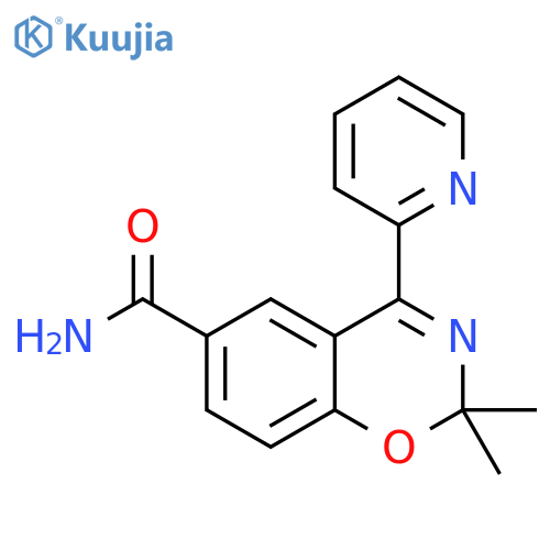 2H-1,3-Benzoxazine-6-carboxamide, 2,2-dimethyl-4-(2-pyridinyl)- structure