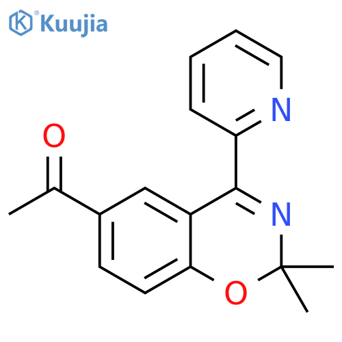 Ethanone, 1-[2,2-dimethyl-4-(2-pyridinyl)-2H-1,3-benzoxazin-6-yl]- structure