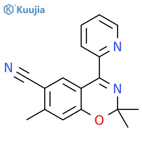 2H-1,3-Benzoxazine-6-carbonitrile, 2,2,7-trimethyl-4-(2-pyridinyl)- structure