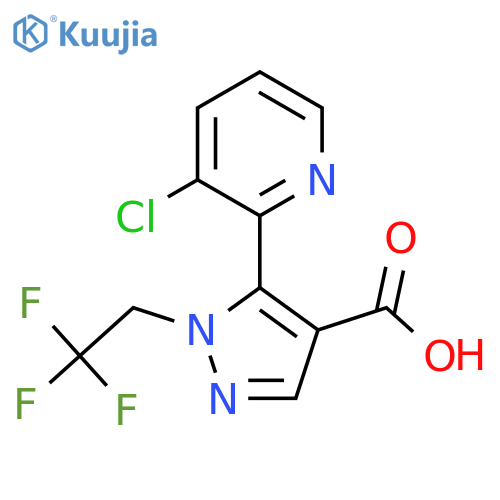 5-(3-Chloro-pyridin-2-yl)-1-(2,2,2-trifluoro-ethyl)-1H-pyrazole-4-carboxylic acid structure