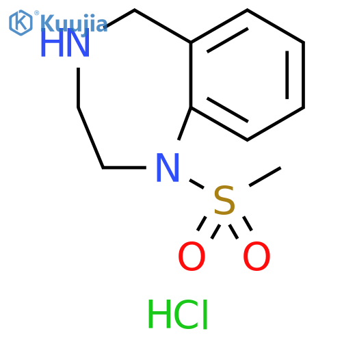 1-methanesulfonyl-2,3,4,5-tetrahydro-1H-1,4-benzodiazepine hydrochloride structure