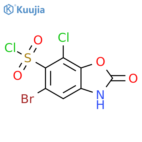 5-bromo-7-chloro-2-oxo-2,3-dihydro-1,3-benzoxazole-6-sulfonyl chloride structure