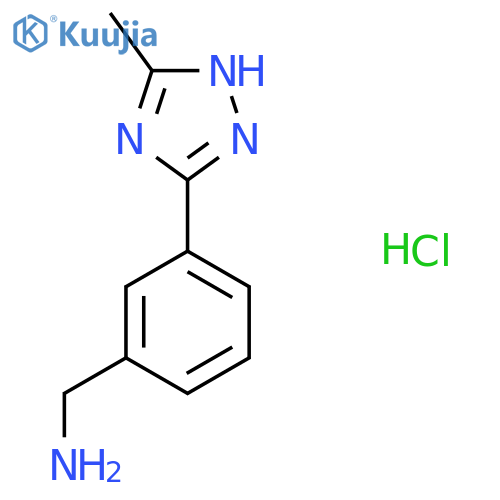 3-(5-methyl-1H-1,2,4-triazol-3-yl)phenylmethanamine hydrochloride structure