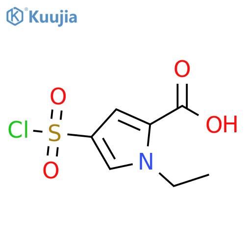 4-(chlorosulfonyl)-1-ethyl-1H-pyrrole-2-carboxylic acid structure