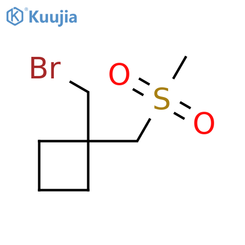 1-(Bromomethyl)-1-(methanesulfonylmethyl)cyclobutane structure