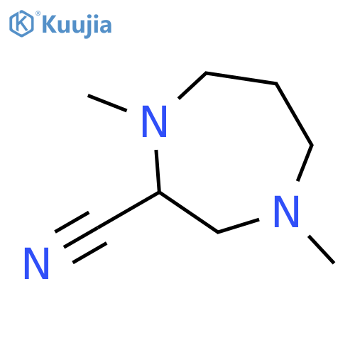 1,4-dimethyl-1,4-diazepane-2-carbonitrile structure