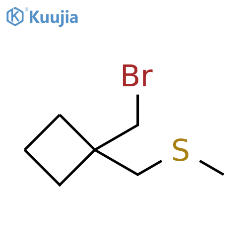 1-(bromomethyl)-1-[(methylsulfanyl)methyl]cyclobutane structure