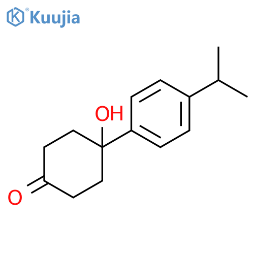 4-hydroxy-4-[4-(propan-2-yl)phenyl]cyclohexan-1-one structure