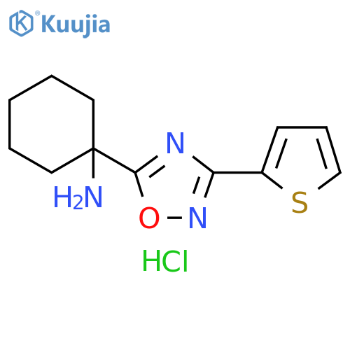 1-3-(thiophen-2-yl)-1,2,4-oxadiazol-5-ylcyclohexan-1-amine hydrochloride structure