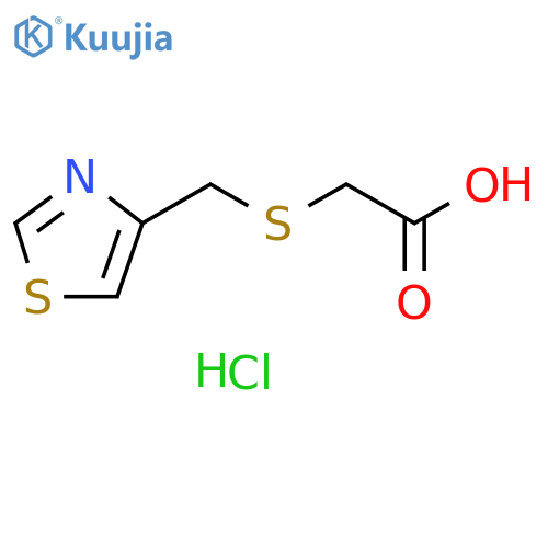 2-(1,3-thiazol-4-ylmethyl)sulfanylacetic acid hydrochloride structure