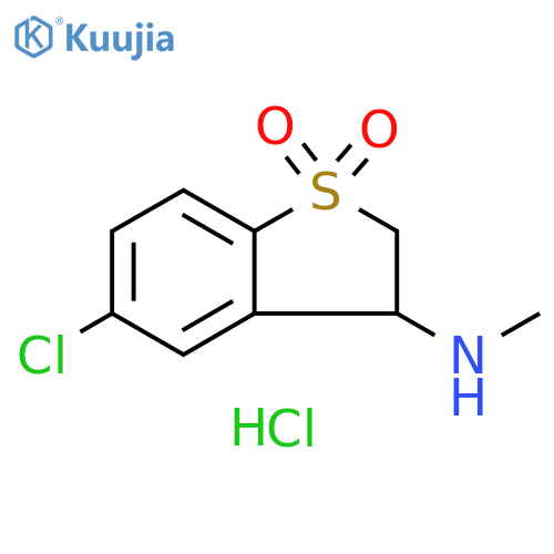 5-chloro-3-(methylamino)-2,3-dihydro-1lambda6-benzothiophene-1,1-dione hydrochloride structure