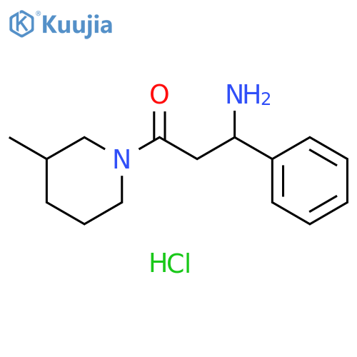 3-amino-1-(3-methyl-1-piperidyl)-3-phenyl-propan-1-one;hydrochloride structure