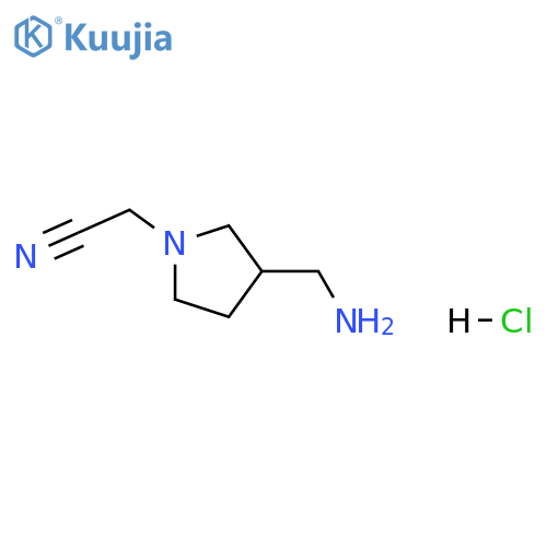 2-[3-(aminomethyl)pyrrolidin-1-yl]acetonitrile;hydrochloride structure
