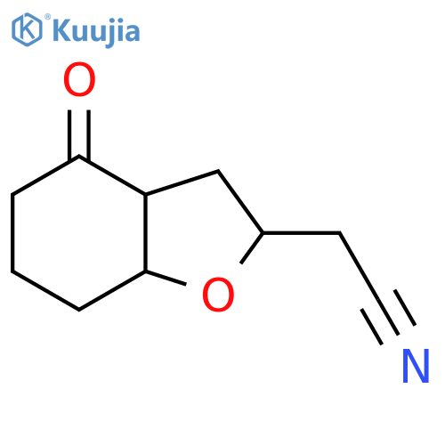 2-(4-Oxo-octahydro-1-benzofuran-2-yl)acetonitrile structure