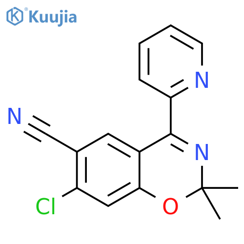 2H-1,3-Benzoxazine-6-carbonitrile,7-chloro-2,2-dimethyl-4-(2-pyridinyl)- structure