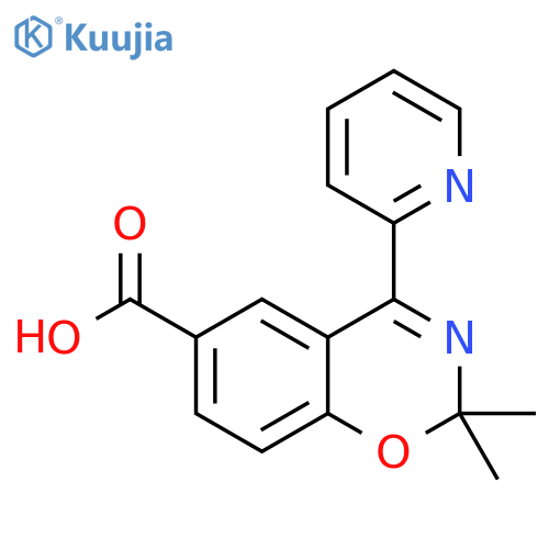 2H-1,3-Benzoxazine-6-carboxylic acid, 2,2-dimethyl-4-(2-pyridinyl)- structure