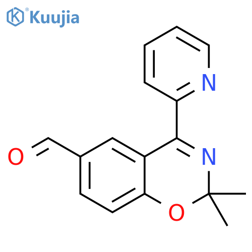2H-1,3-Benzoxazine-6-carboxaldehyde, 2,2-dimethyl-4-(2-pyridinyl)- structure