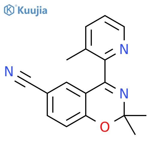 2H-1,3-Benzoxazine-6-carbonitrile, 2,2-dimethyl-4-(3-methyl-2-pyridinyl)- structure
